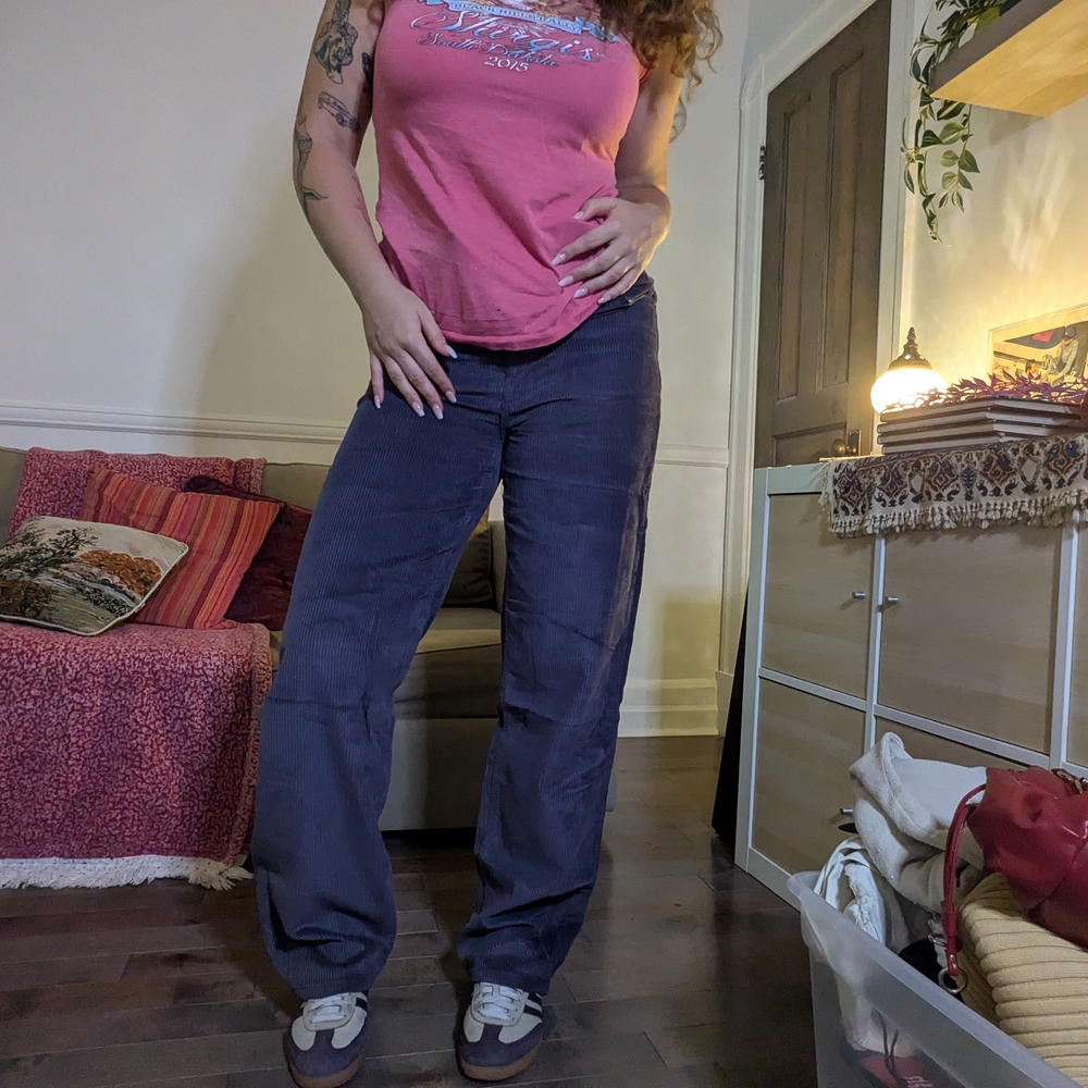 Motel Rocks Navy Corduroy Parallel Pants
